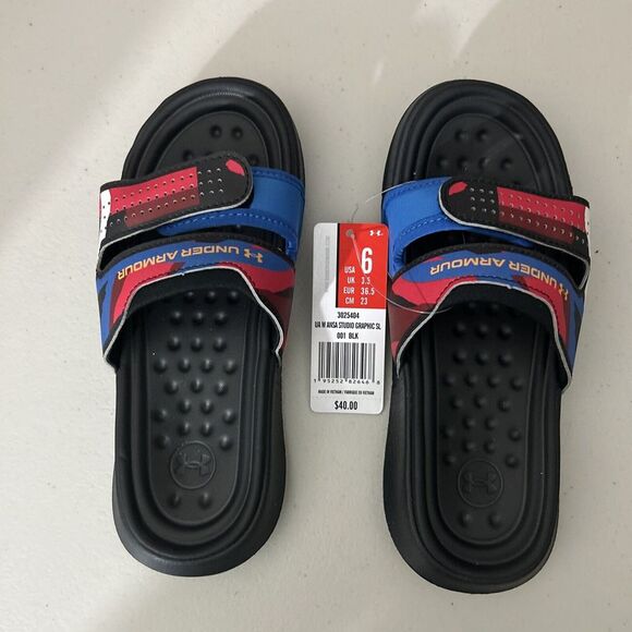 Under Armour Women's UA Ansa Studio Graphic Slides - Size 6 NWT - Picture 3 of 6